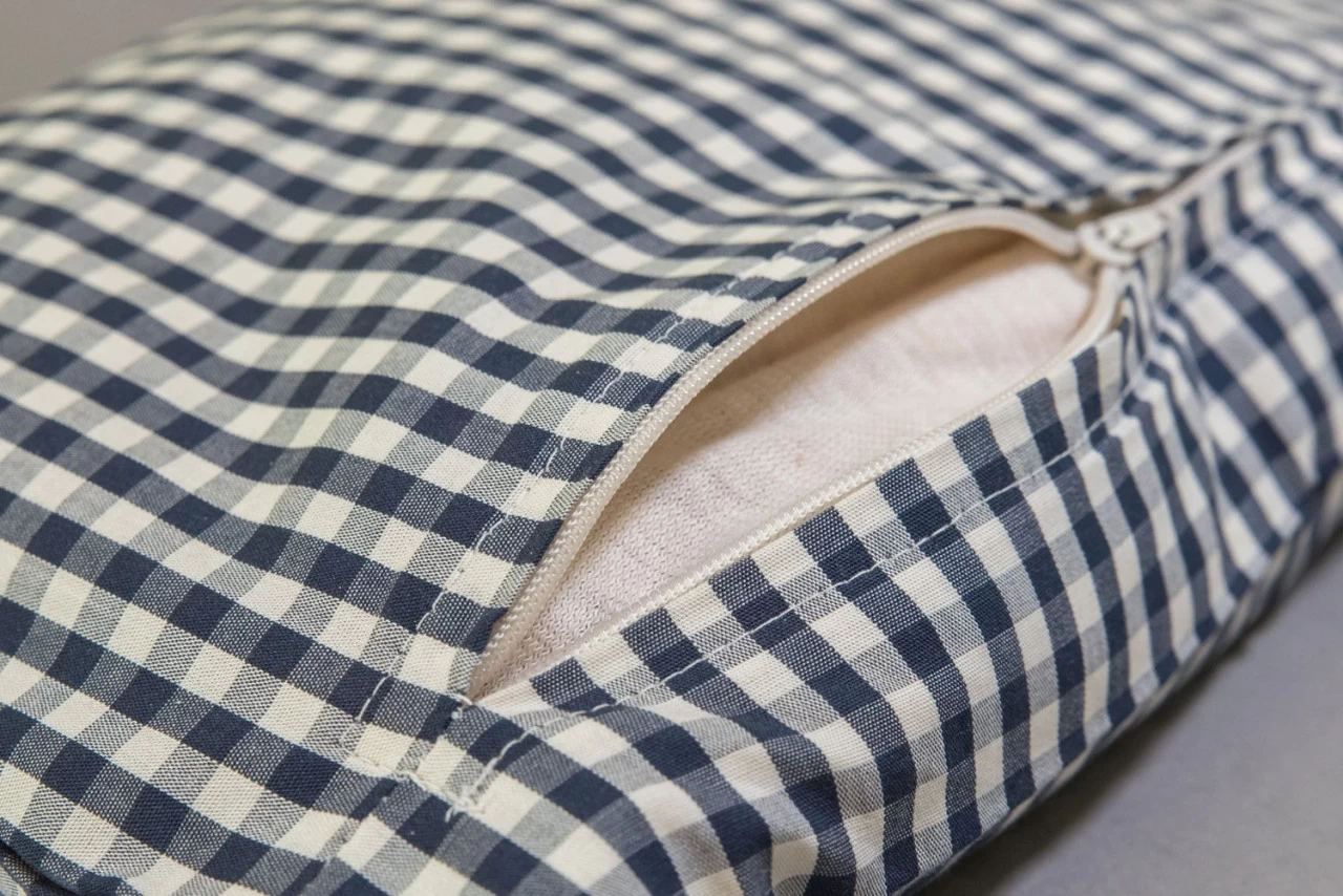 Bio-Lavendelkissen 30x20cm Bio-Inlett + Bio-Bezug Blau-weiß – Bild 4