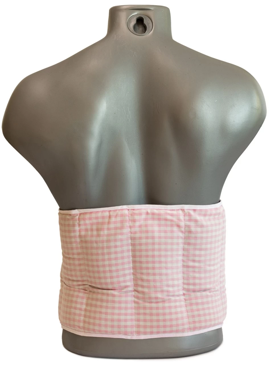 7-Kammer Kissen Mit Klettverschluss, Bio-Stoff Rosa-weiß – Bild 2