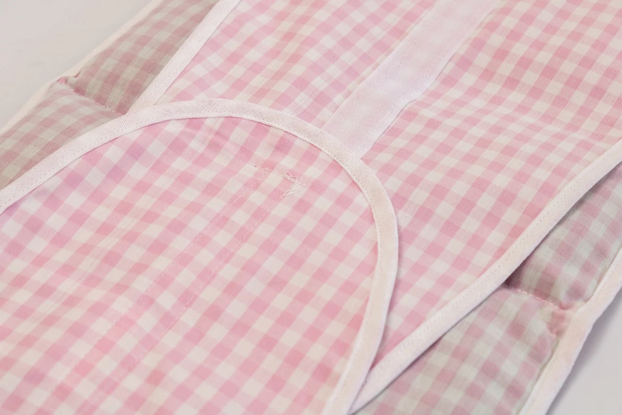 7-Kammer Kissen Mit Klettverschluss, Bio-Stoff Rosa-weiß – Bild 7