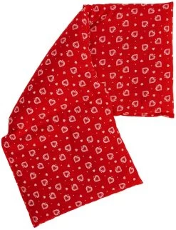 Körnerkissen 3-Kammer 50x20cm, Herzen-rot