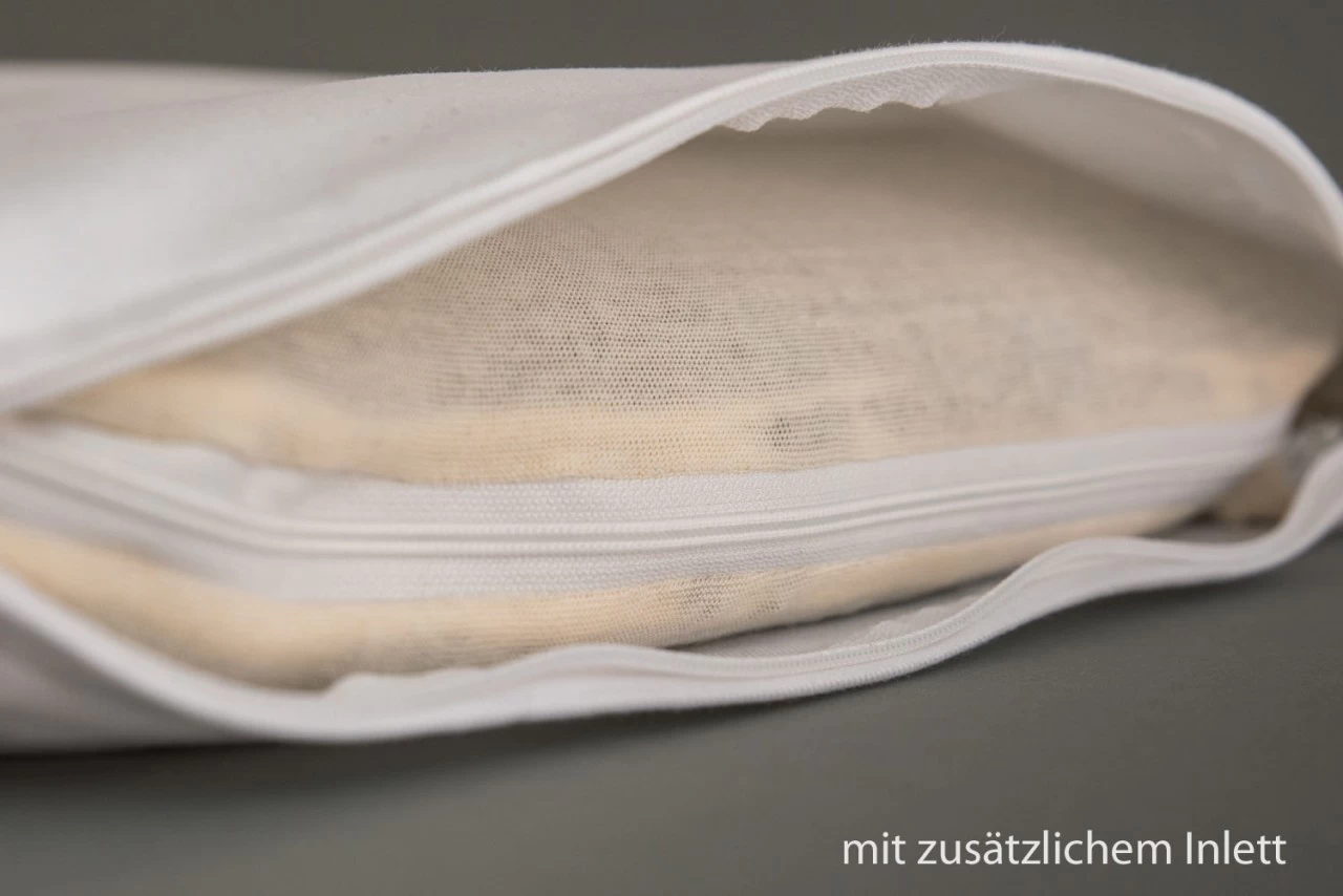 Bio-Dinkelspelzkissen 40x37cm Weiß Direkt Befüllt – Bild 3