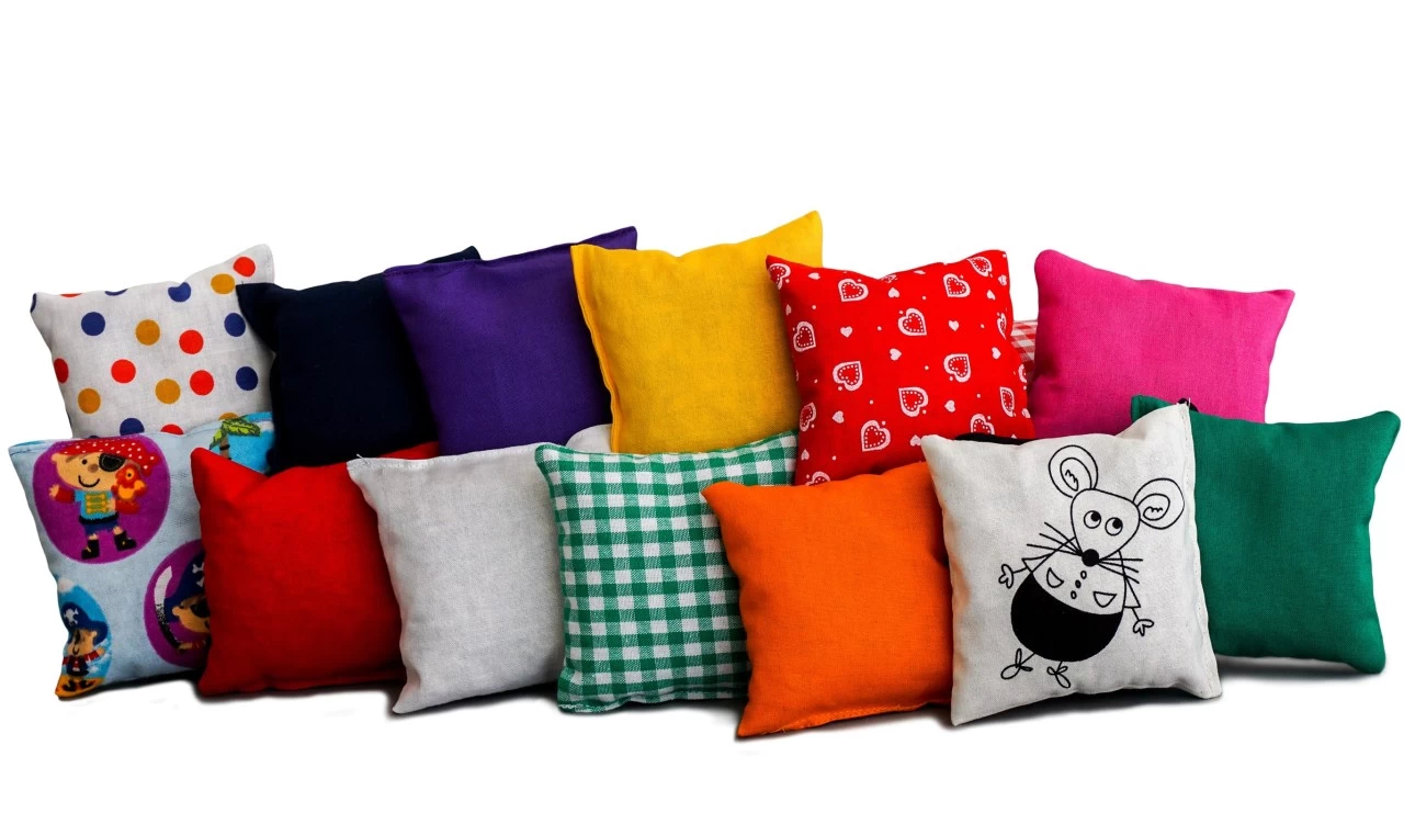 Melissekissen 9x9cm - Kräuterkissen Braun-weiß – Bild 3