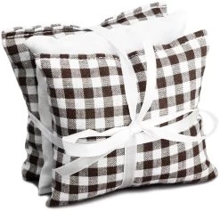 Geschenkset 9x9cm - Duftkissen Mit Thymian 3er Set Braun-weiß