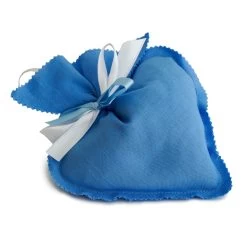 Duftkissen HERZ + Aufhänger 17x20 Hellblau Rosenblüten