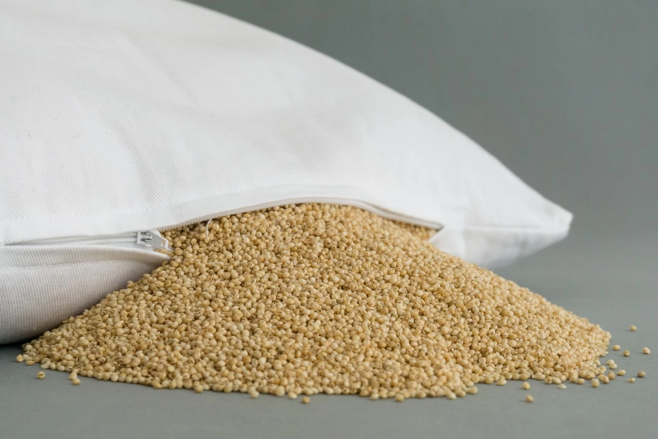 Bio-Hirsekissen 40x37cm Weiß Direkt Befüllt