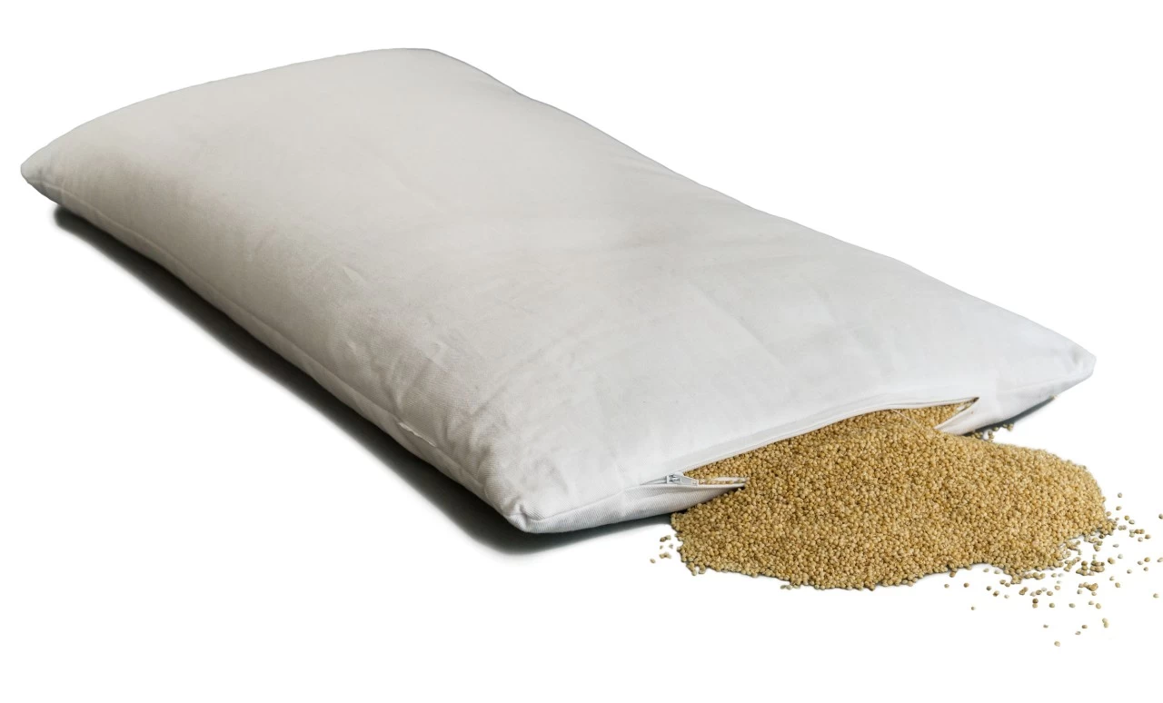Bio Hirsekissen 40x80cm Weiß Direkt Befüllt