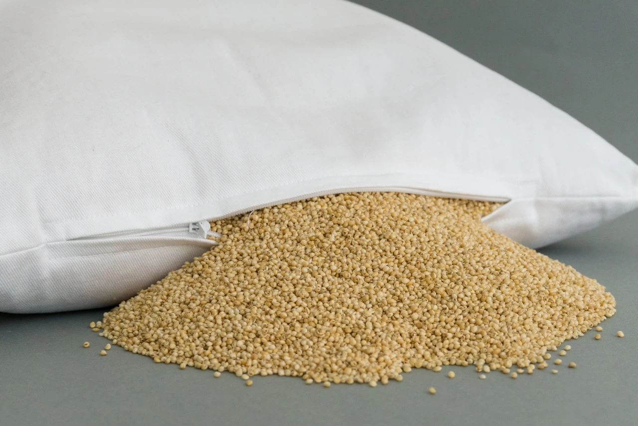 Bio Hirsekissen 40x80cm Weiß Direkt Befüllt – Bild 2