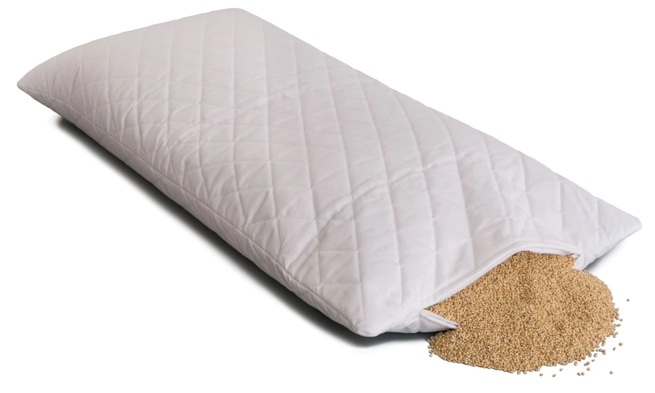 Bio Hirsekissen 40x80cm Steppware Weiß Direkt Befüllt