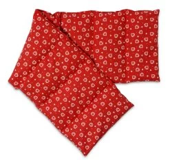 Körnerkissen 8-Kammer 75x20cm, Herzen-rot