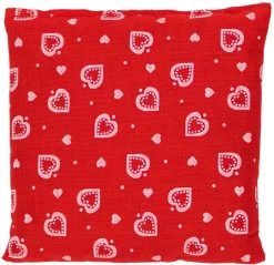 Körnerkissen 12x12cm, Herzen-rot