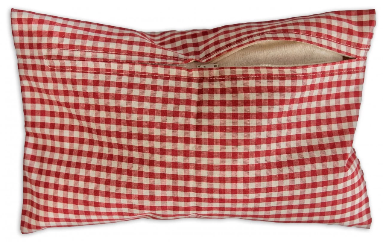 Bio-Melissekissen Bio-Inlett + Bio-Bezug 30x20cm Rot-weiß