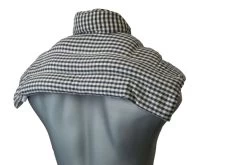 Schulter & Nackenkissen Mit Kragen, Bio-Stoff Blau-weiß