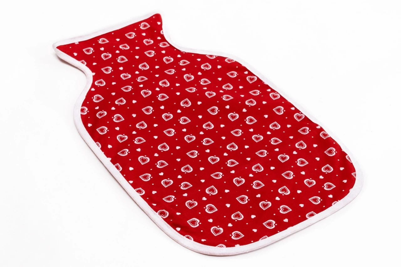 Wärmflaschenbezug Oben Offen - Dünne Baumwolle Herzen-rot – Bild 4