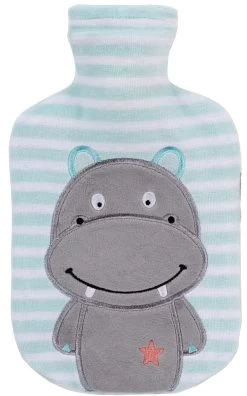 Fashy Kinder-Wärmflasche 0.8l Mit Flauschbezug Nilpferd