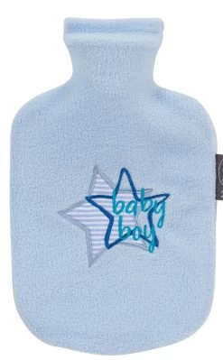 Fashy Wärmflasche Flauschbezug 0.8l Hellblau "baby Boy"