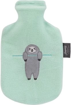 Fashy Wärmflasche Flauschbezug 0.8l Grün Faultier