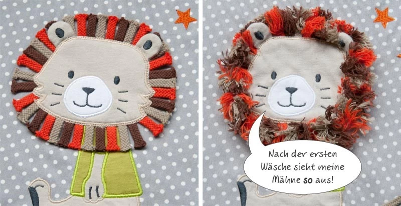 THERALINE Stillkissenbezug 190x40 -26- "Löwe" Knistertier – Bild 3