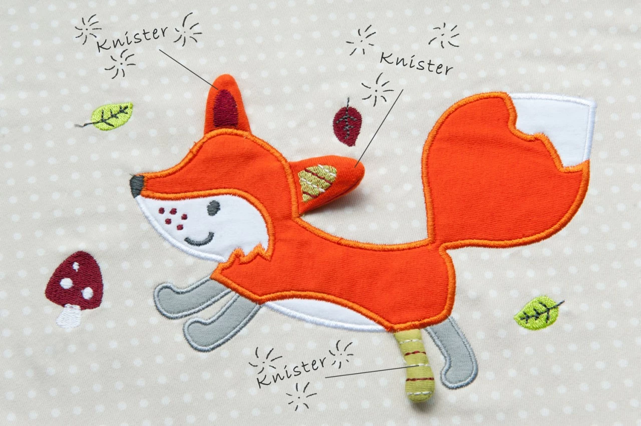 THERALINE Stillkissenbezug 190x40 -27- "Fuchs" Knistertier – Bild 3