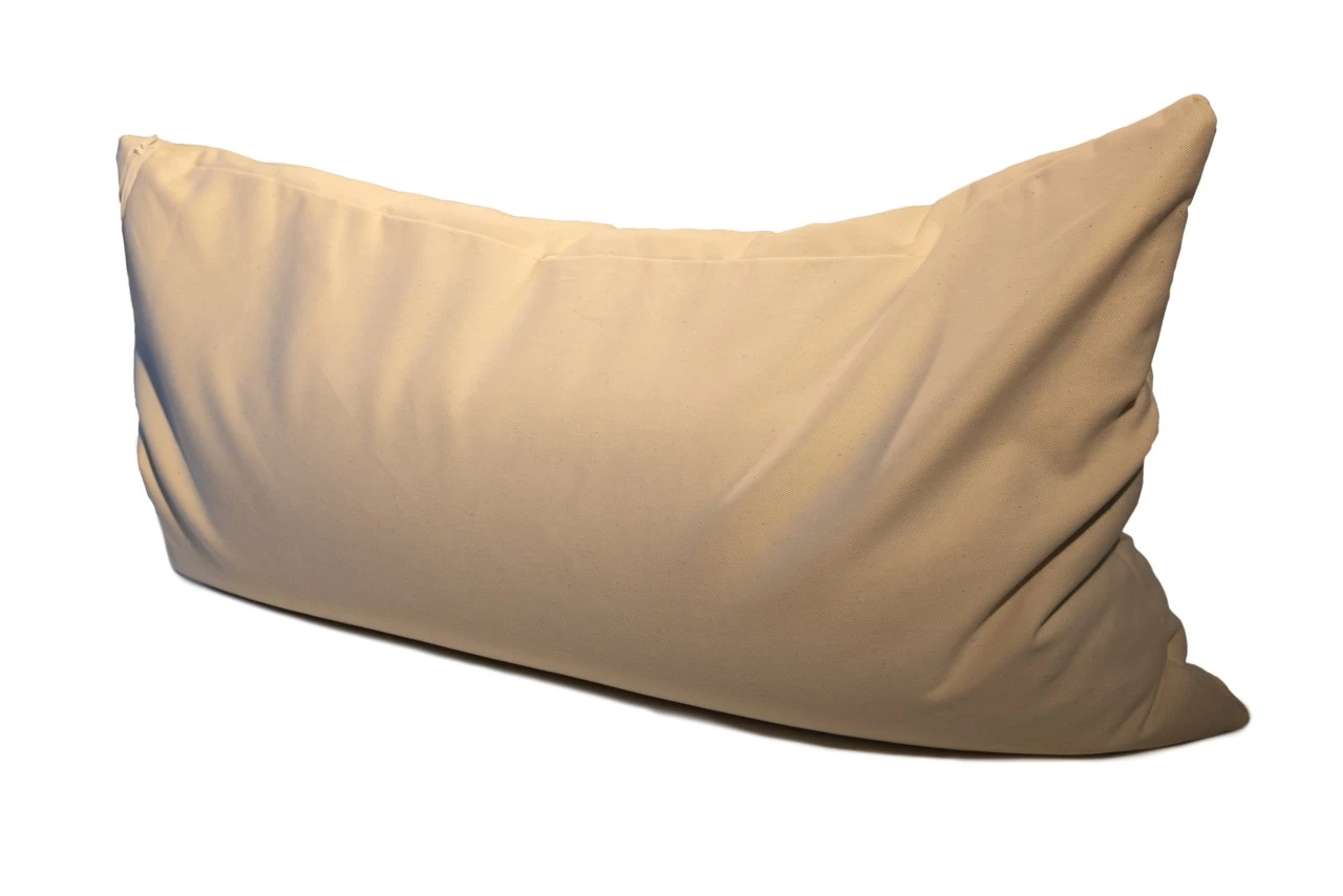 Bio Dinkelspelzkissen 40x80cm; Köper Rohweiß Direkt Befüllt