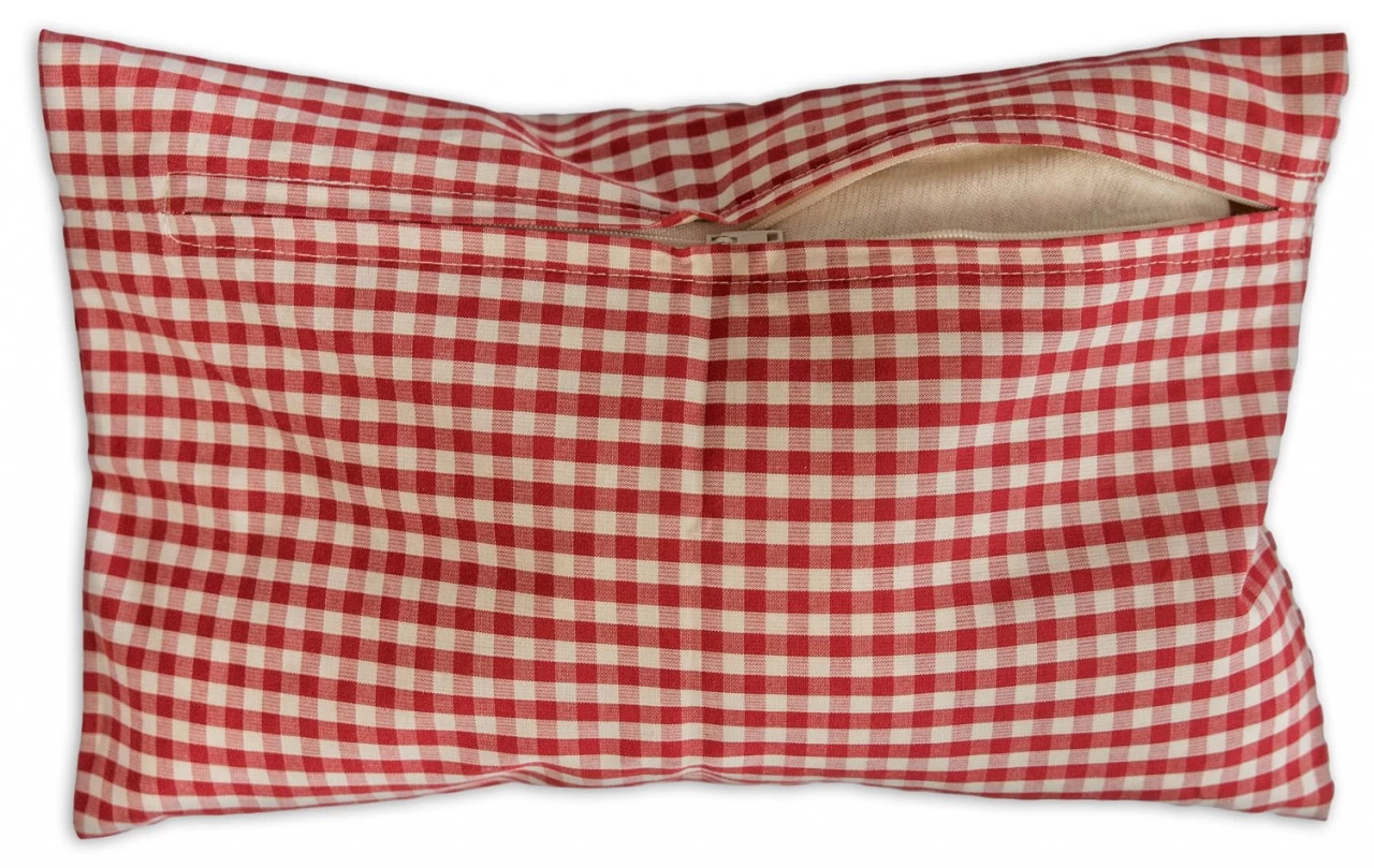 Bio-Lavendelkissen 30x20cm Bio-Inlett + Bio-Bezug Rot-weiß