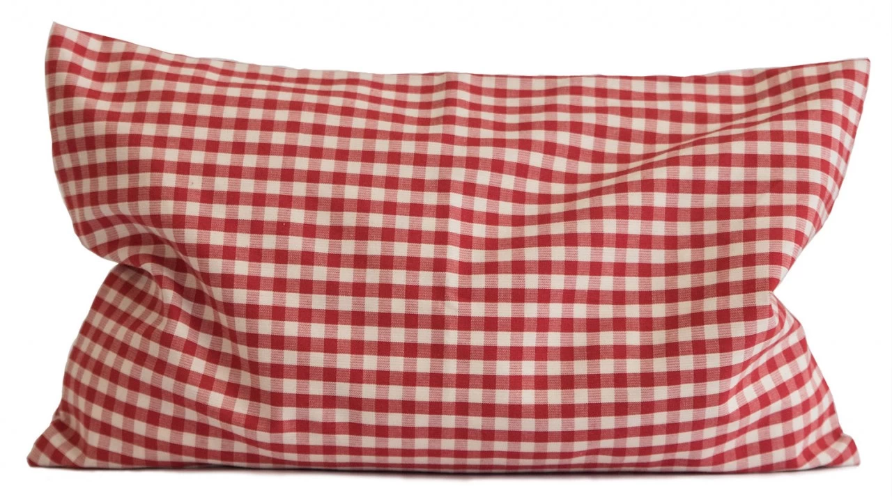 Bio-Lavendelkissen 30x20cm Bio-Inlett + Bio-Bezug Rot-weiß – Bild 2