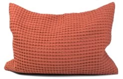 Bio-Lavendelkissen 30x20cm -> Bio-Inlett + Bio-Bezug, 100% Bio-Baumwolle Waffelpikee Ziegelrot