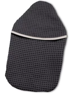 Bio-Wärmflaschenbezug Kompakt - Waffelpikee Anthrazit & Flanell