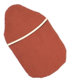 Bio-Wärmflaschenbezug Kompakt - Waffelpikee Ziegelrot & Flanell