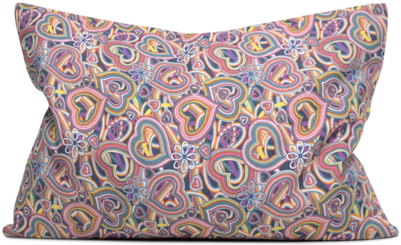 Heublumenkissen 30x20 Inlett + Bio-Bezug Psychedelic Heart