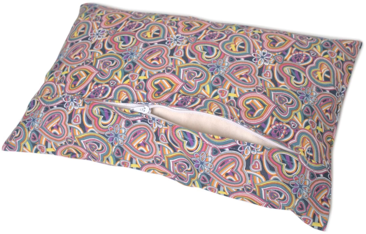 Heublumenkissen 30x20 Inlett + Bio-Bezug Psychedelic Heart – Bild 6