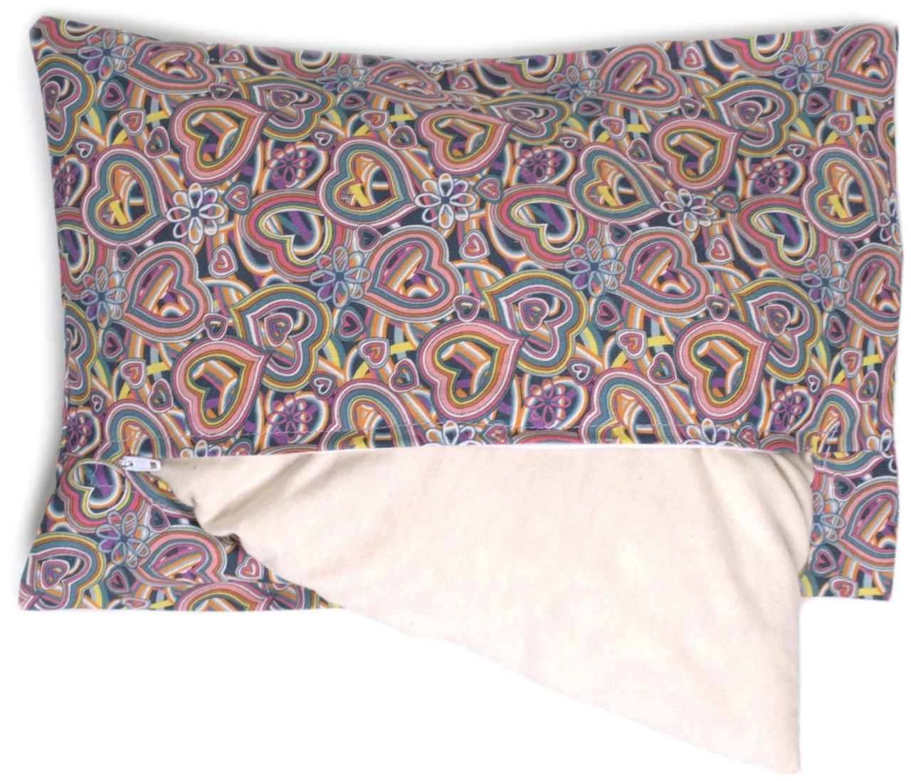 Heublumenkissen 30x20 Inlett + Bio-Bezug Psychedelic Heart – Bild 5