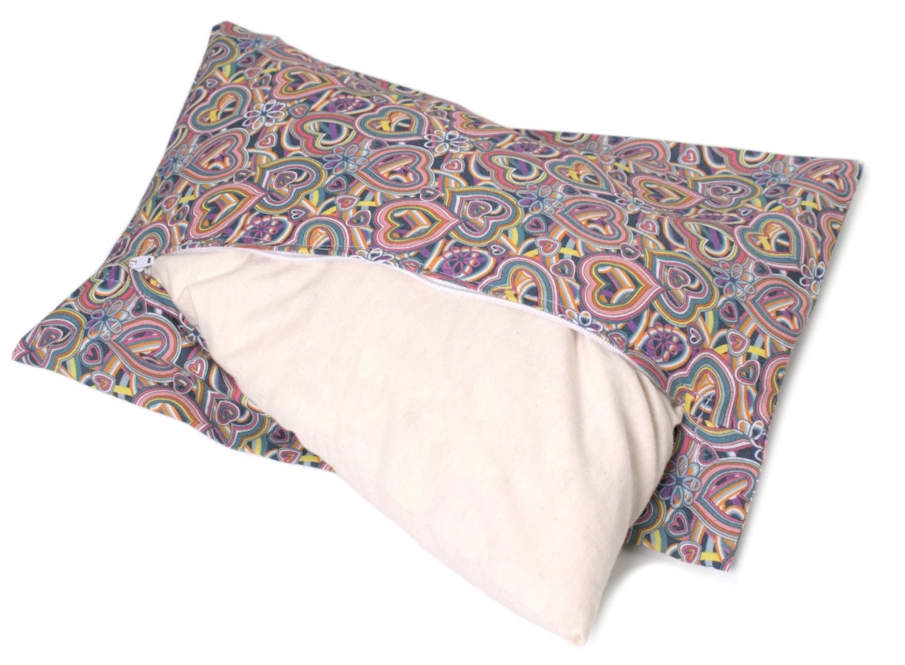 Heublumenkissen 30x20 Inlett + Bio-Bezug Psychedelic Heart – Bild 3