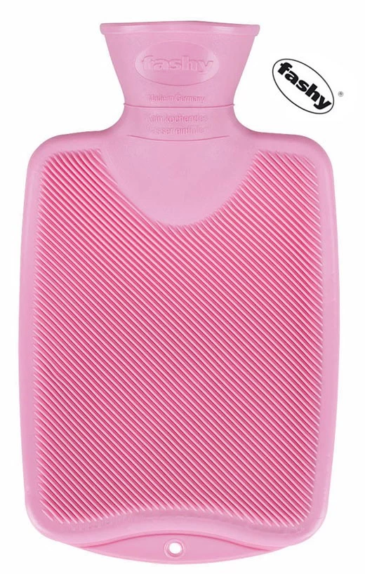 Wärmflasche + Passender Bio-Wärmflaschenbezug Rosa-weiß + Flanell Für 0.8 Liter – Bild 4