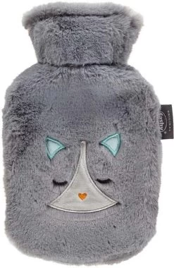 Fashy Kinder-Wärmflasche 0.8l Mit Flauschbezug Katze