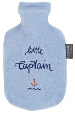 Fashy - Wärmflasche Flauschbezug 0.8l Hellblau- Little Captain
