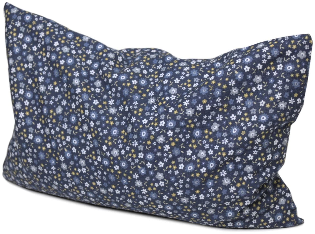 Zirbenholzkissen 30x20cm Bio-Inlett + Bio-Bezug Blümchen-blau – Bild 8