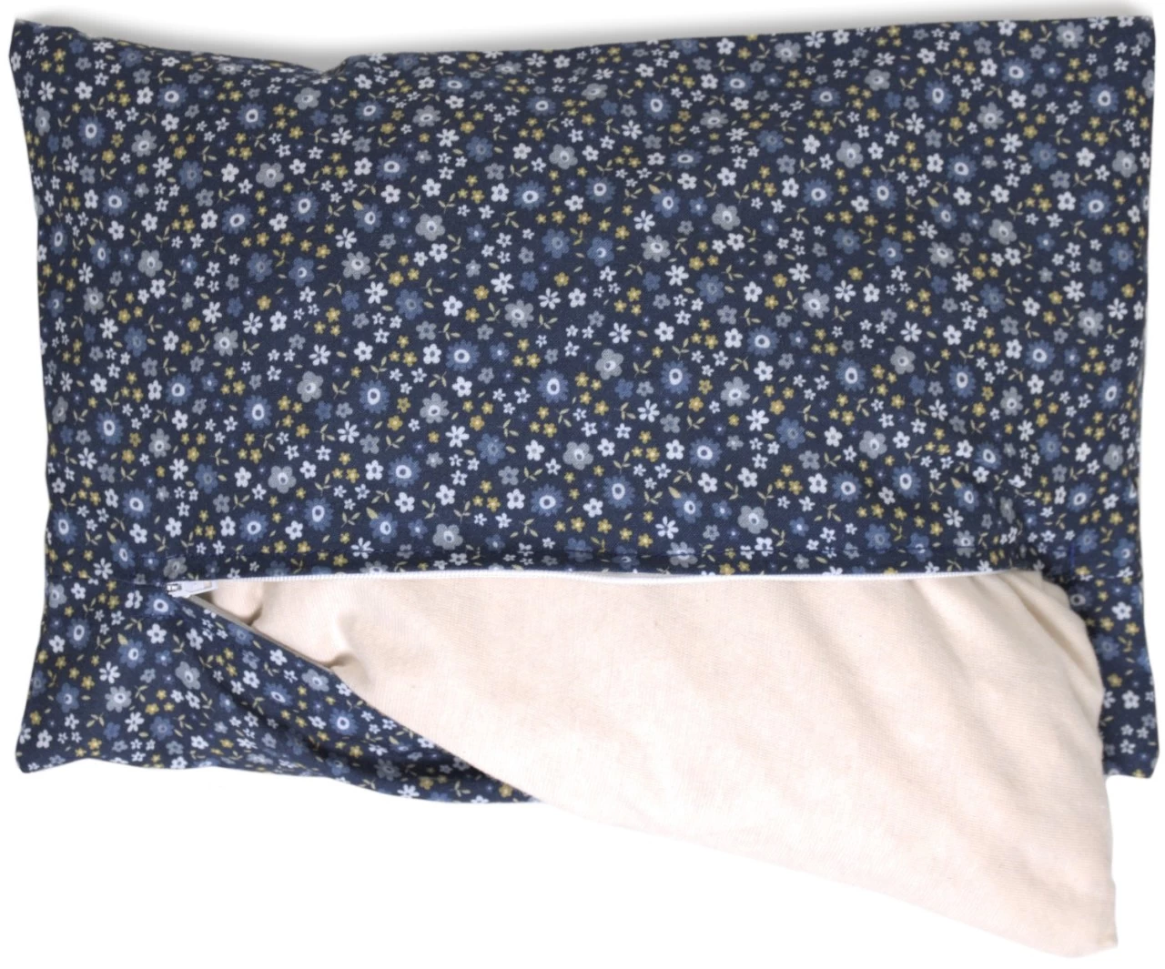 Zirbenholzkissen 30x20cm Bio-Inlett + Bio-Bezug Blümchen-blau – Bild 11