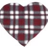 Körnerkissen Herz Ca 30x25cm, Flanell Karo-rot