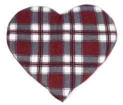 Körnerkissen Herz Ca 30x25cm, Flanell Karo-rot