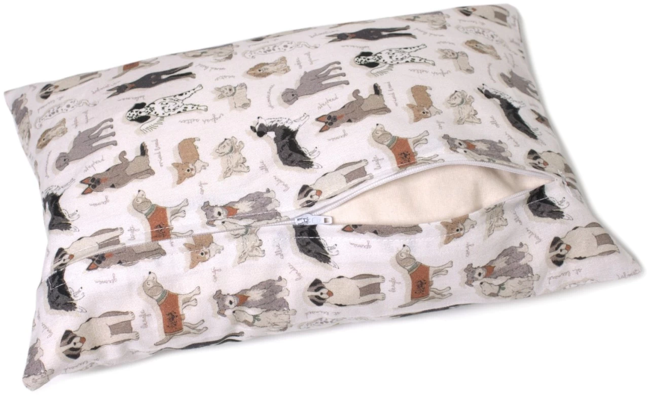 Bio-Lavendelkissen 30x20cm Bio-Inlett + Bio-Bezug Liebe Hunde – Bild 3