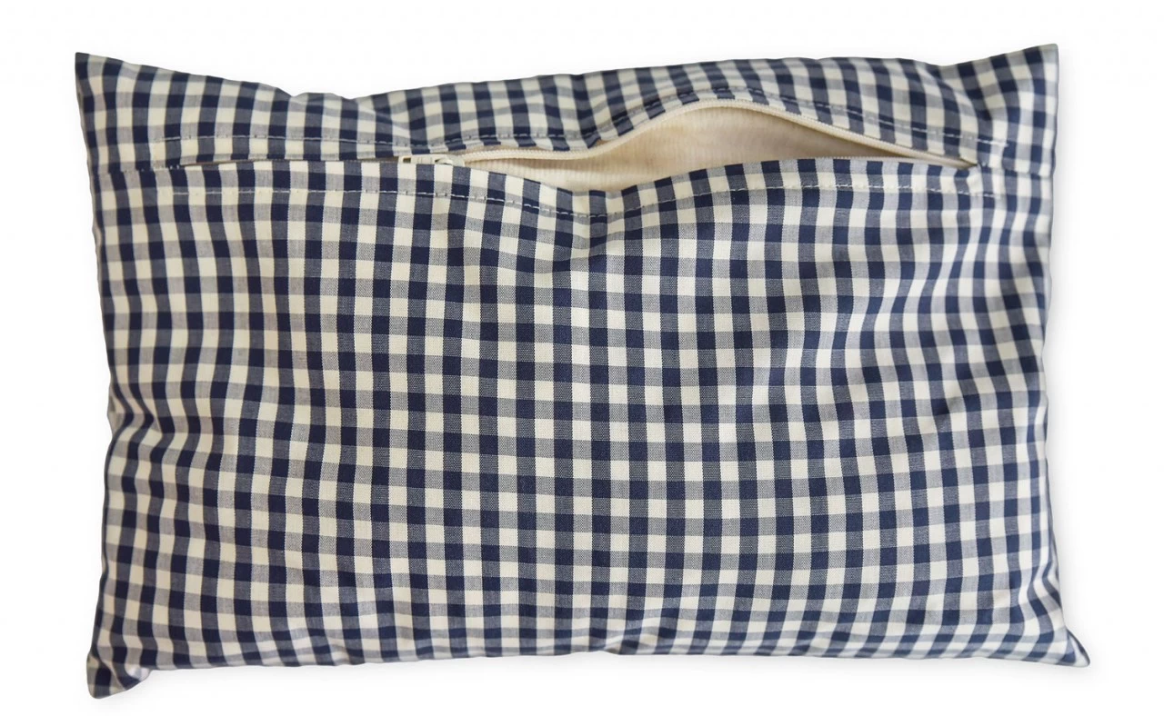 Bio-Lavendelkissen 30x20cm Bio-Inlett + Bio-Bezug Blau-weiß – Bild 2