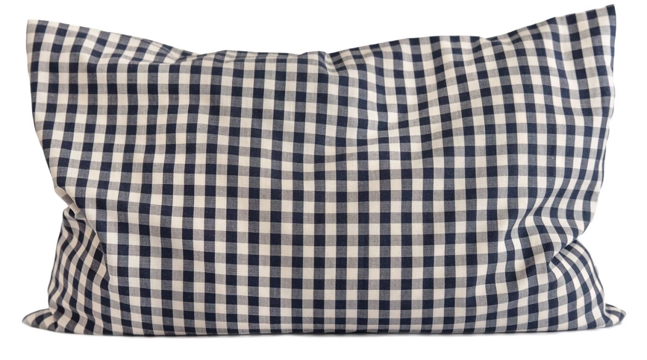 Bio-Lavendelkissen 30x20cm Bio-Inlett + Bio-Bezug Blau-weiß