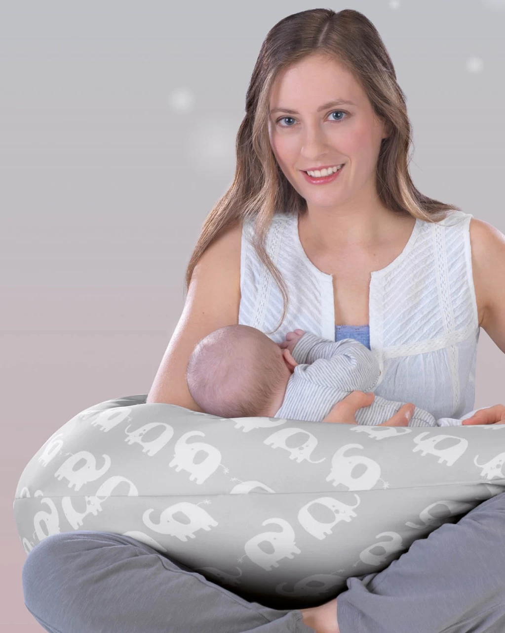 THERALINE Stillkissenbezug Für 180x34cm (133) Elefantenherde – Bild 7