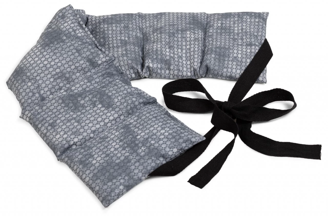 7-Kammer Wärmekissen, 65x15cm, Used-look Grau-blau