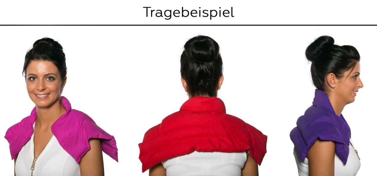 Schulter & Nackenkissen Mit Kragen, Bio-Stoff Enzianblau – Bild 5