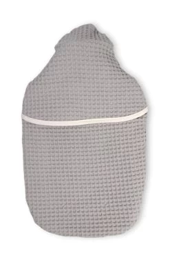 Bio-Wärmflaschenbezug Kompakt - Waffelpikee Taupe & Flanell