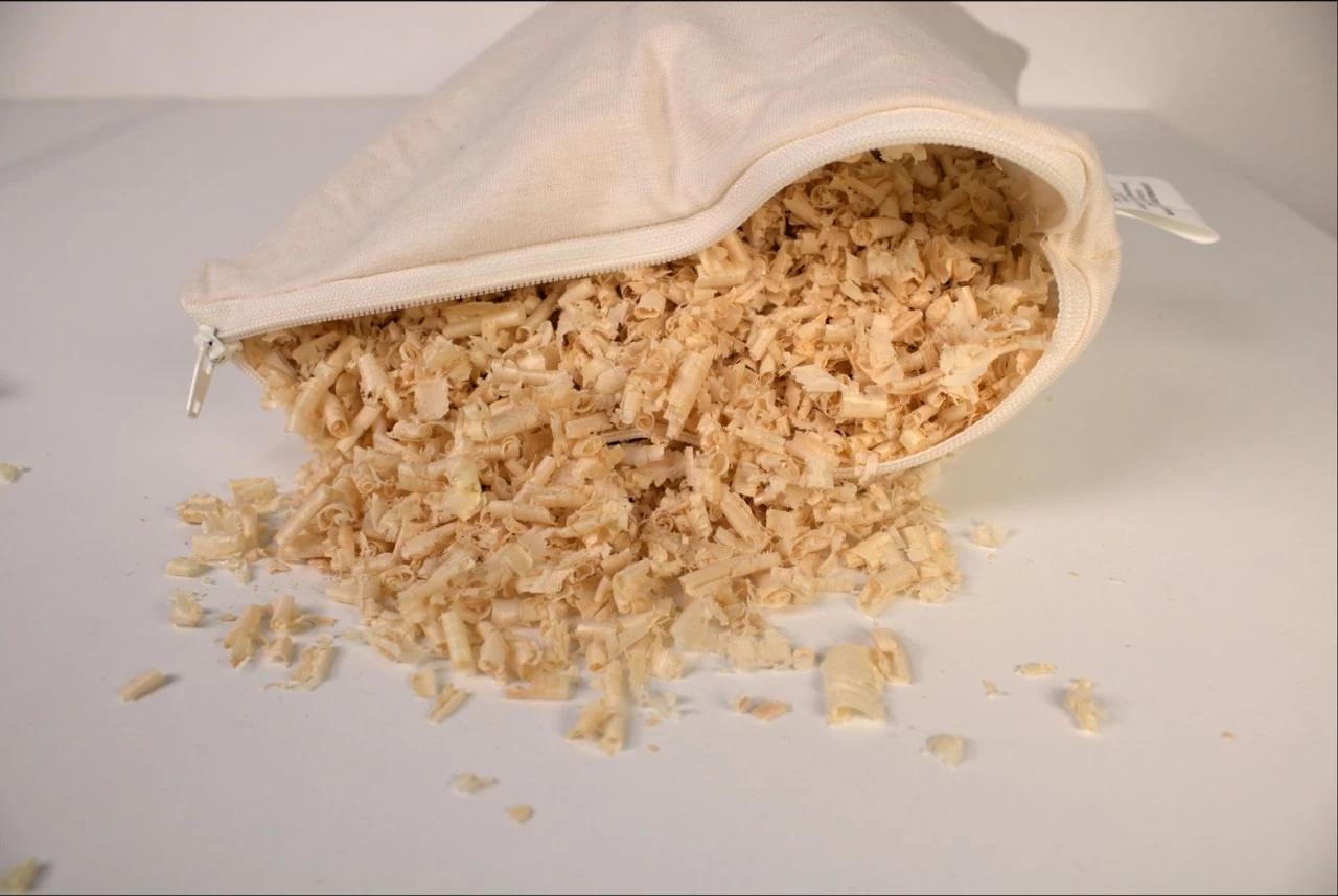 Zirbenholzkissen 30x20cm Bio-Inlett + Bio-Bezug Blümchen-blau – Bild 6