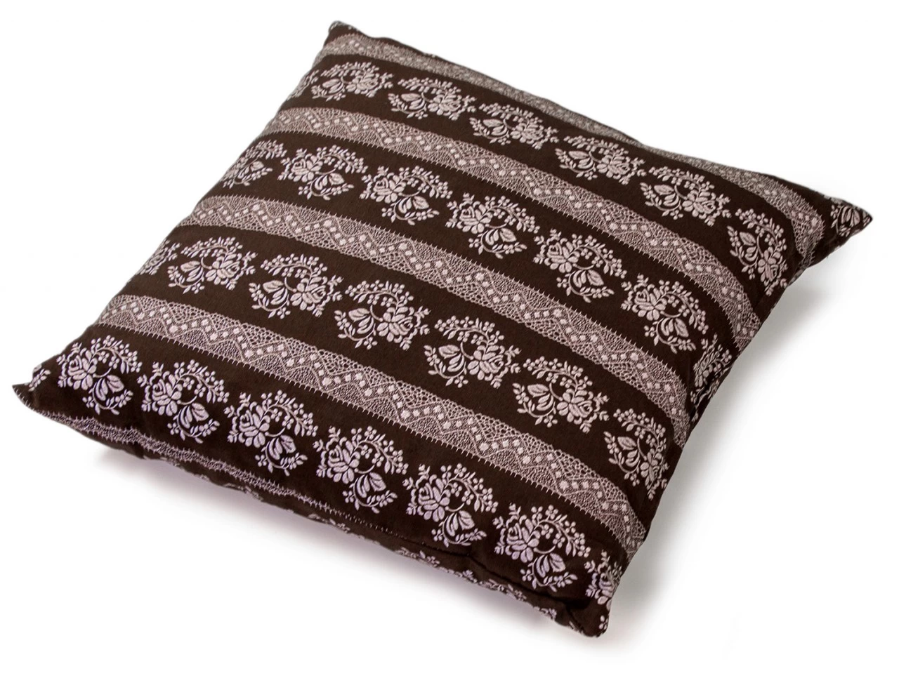 Zirbenkissen 40x40cm Blumen-braun Direkt Befüllt